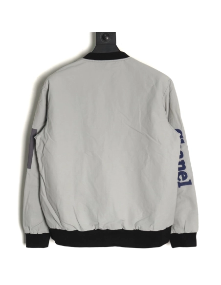 Chanel Jacket,Jacket,Clothing,Buy Cheap Discount Chanel Embroidered Slogan Vintage Zip Reversible Cotton Jacket