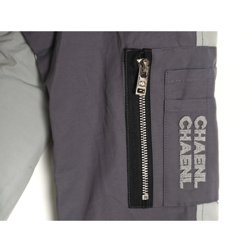Chanel Jacket,Jacket,Clothing,Buy Cheap Discount Chanel Embroidered Slogan Vintage Zip Reversible Cotton Jacket