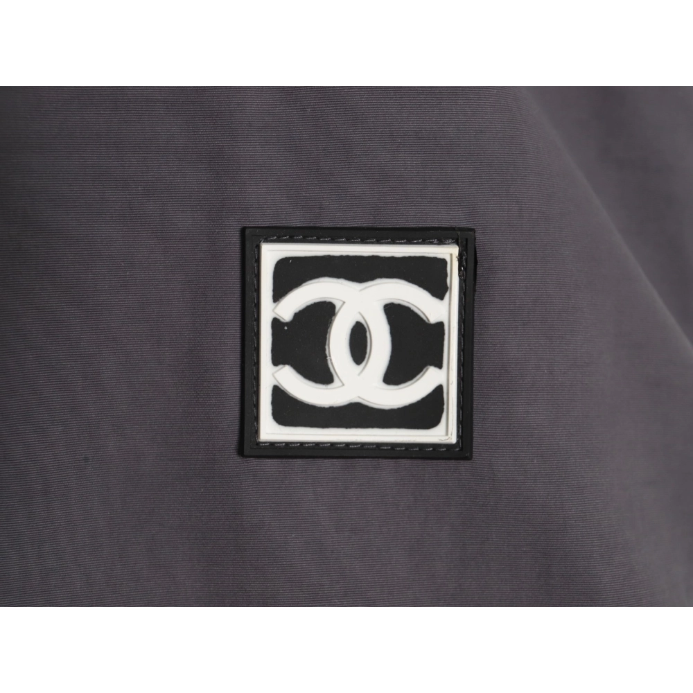 Chanel Jacket,Jacket,Clothing,Buy Cheap Discount Chanel Embroidered Slogan Vintage Zip Reversible Cotton Jacket