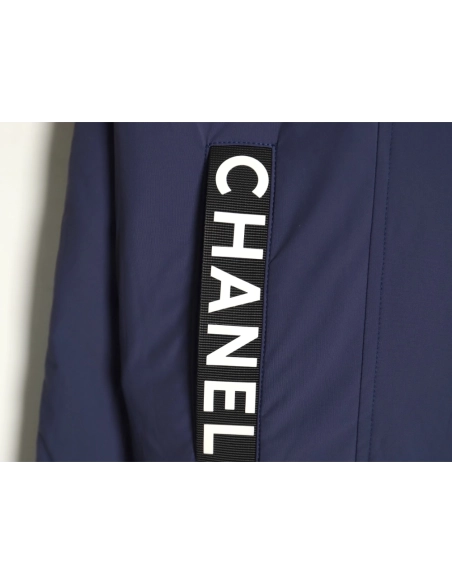 Chanel Jacket,Jacket,Clothing,Buy Cheap Discount Chanel Embroidered Slogan Vintage Zip Reversible Cotton Jacket