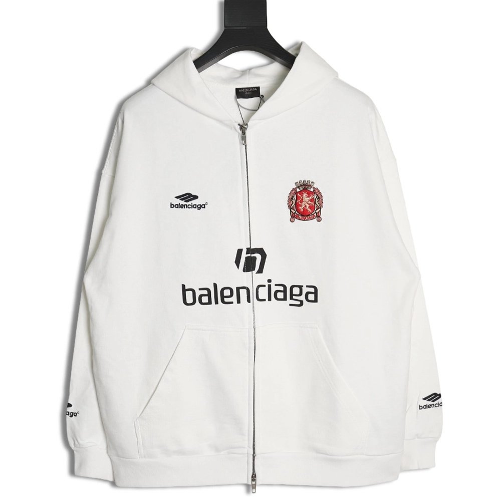 Balenciaga Hoodie,Hoodie,Clothing,Buy Cheap Discount Balenciaga Manchester United joint embroidered printed zipper hoodie