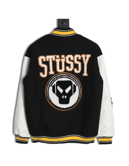 Stussy Jacket,Jacket,Clothing,Buy Cheap Discount Stussy Metalheadz Joint Model Towel Embroidery Baseball Jacket