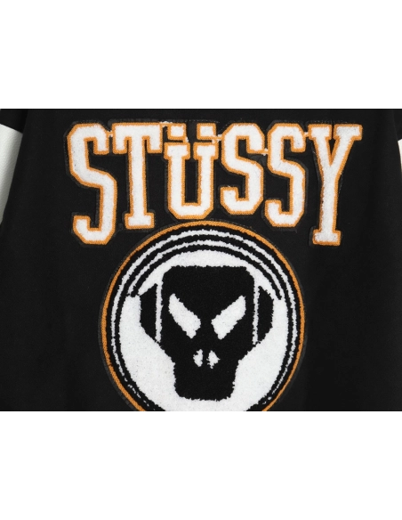 Stussy Jacket,Jacket,Clothing,Buy Cheap Discount Stussy Metalheadz Joint Model Towel Embroidery Baseball Jacket
