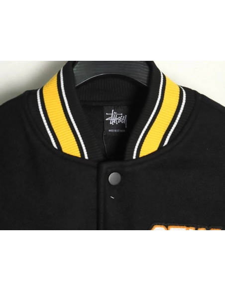 Stussy Jacket,Jacket,Clothing,Buy Cheap Discount Stussy Metalheadz Joint Model Towel Embroidery Baseball Jacket
