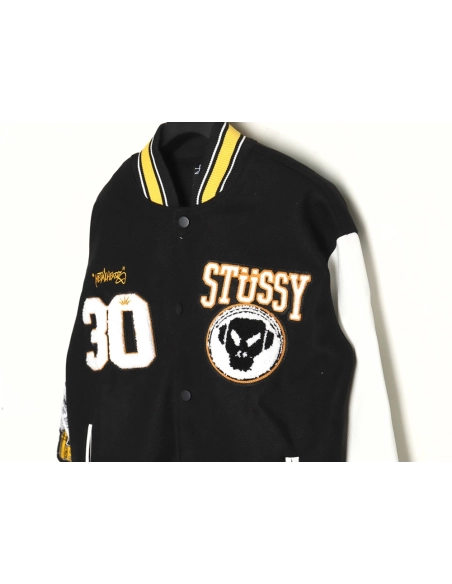 Stussy Jacket,Jacket,Clothing,Buy Cheap Discount Stussy Metalheadz Joint Model Towel Embroidery Baseball Jacket