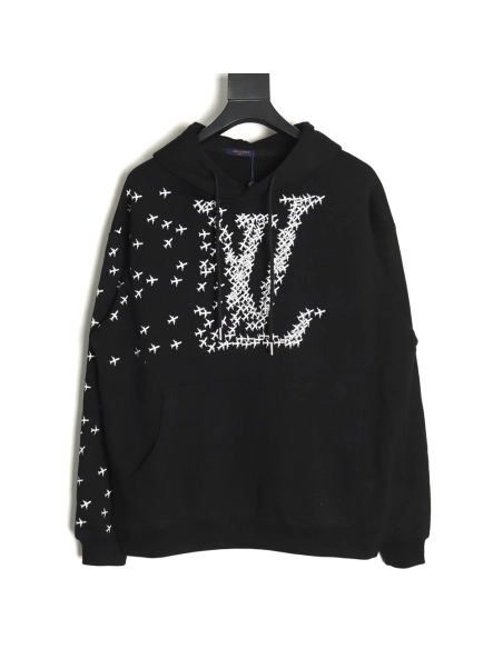 Louis Vuitton Hoodie,Hoodie,Clothing,Buy Cheap Discount Louis Vuitton airplane logo print hoodie