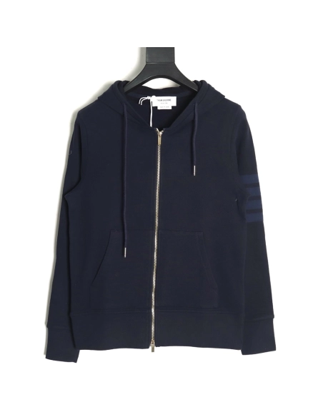 Thom Browne Jacket,Jacket,Clothing,Buy Cheap Discount Thom Browne fourbar yarndyed zipup jacket