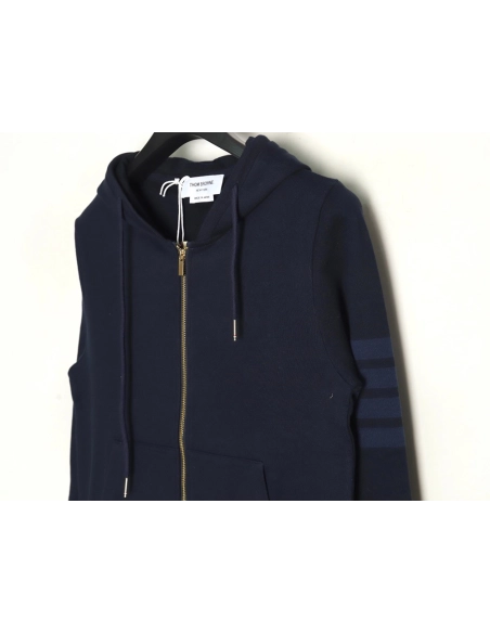 Thom Browne Jacket,Jacket,Clothing,Buy Cheap Discount Thom Browne fourbar yarndyed zipup jacket