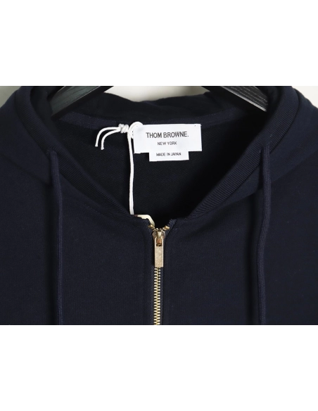 Thom Browne Jacket,Jacket,Clothing,Buy Cheap Discount Thom Browne fourbar yarndyed zipup jacket