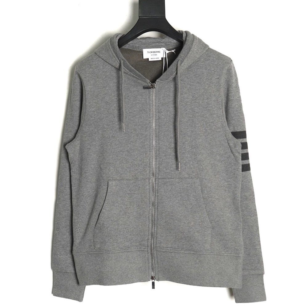 Thom Browne Jacket,Jacket,Clothing,Buy Cheap Discount Thom Browne fourbar yarndyed zipup jacket