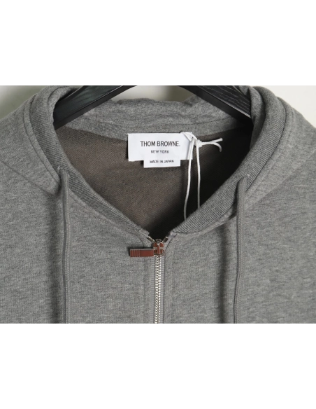 Thom Browne Jacket,Jacket,Clothing,Buy Cheap Discount Thom Browne fourbar yarndyed zipup jacket