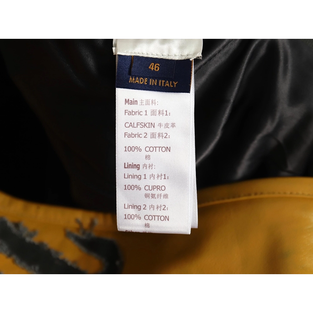 Louis Vuitton Splice Leather Baseball Jacket,Louis Vuitton Jacket,Jacket,APPAREL Clothing
