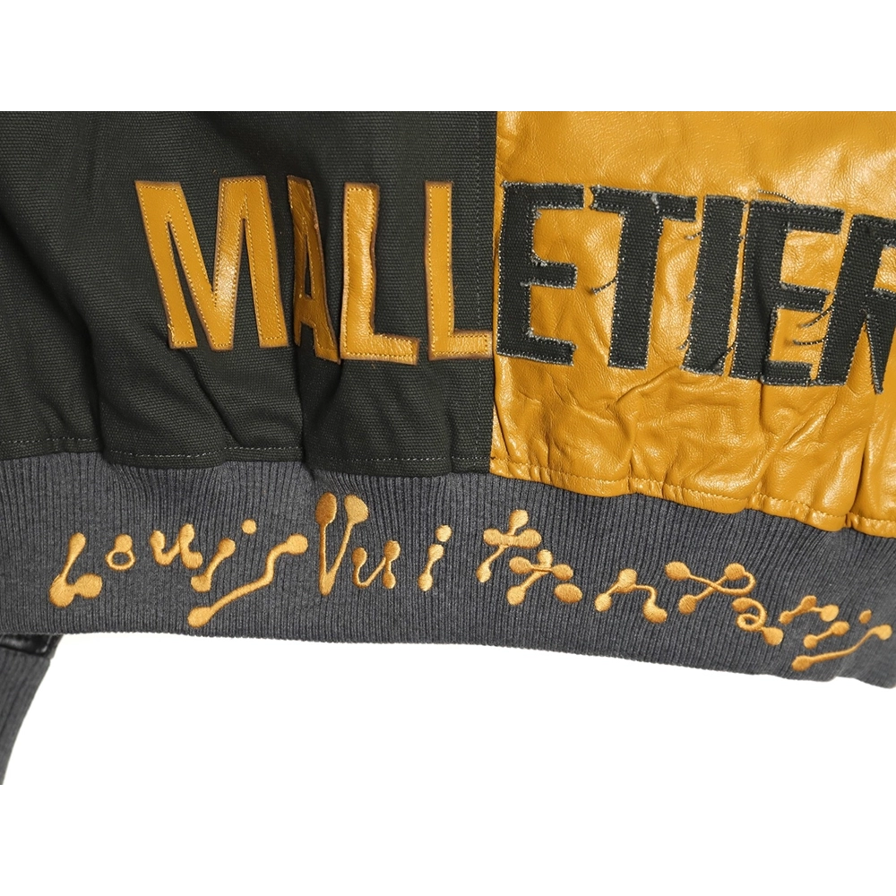 Louis Vuitton Splice Leather Baseball Jacket,Louis Vuitton Jacket,Jacket,APPAREL Clothing