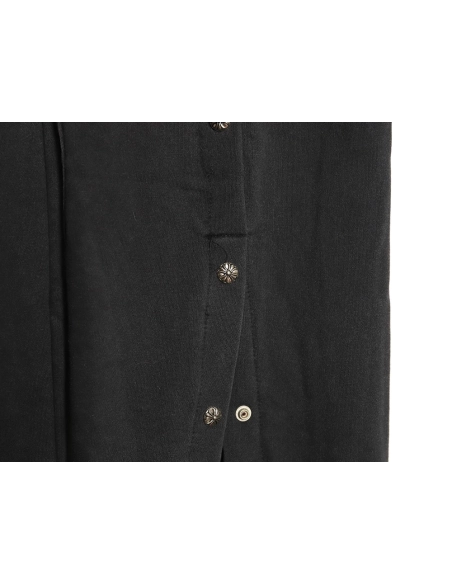 Chrome Hearts washed smoke gray paneled buttondown pants,Chrome Hearts Pants,CASUAL PANTS,APPAREL Clothing