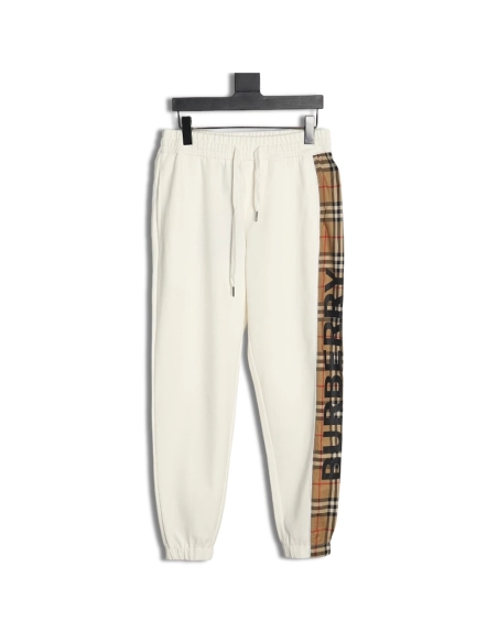 Burberry side logo check trousers,Burberry Trousers,CASUAL PANTS,APPAREL Clothing