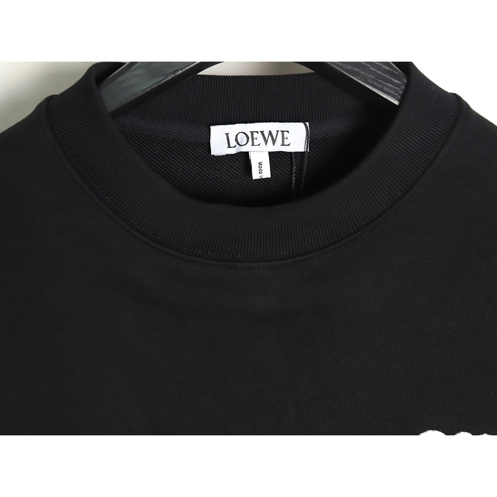 Loewe Badge Embroidered Crew Neck Sweatshirt,Loewe Sweatshirt,Sweatshirt,APPAREL Clothing