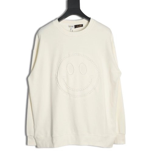 Loewe hollow smiley face crew neck sweatshirt,Loewe Sweatshirt,Sweatshirt,APPAREL Clothing