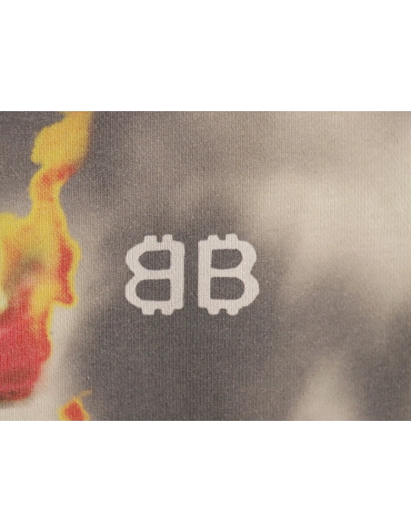 Balenciaga flame pattern crew neck sweatshirt,Balenciaga Sweatshirt,Sweatshirt,APPAREL Clothing