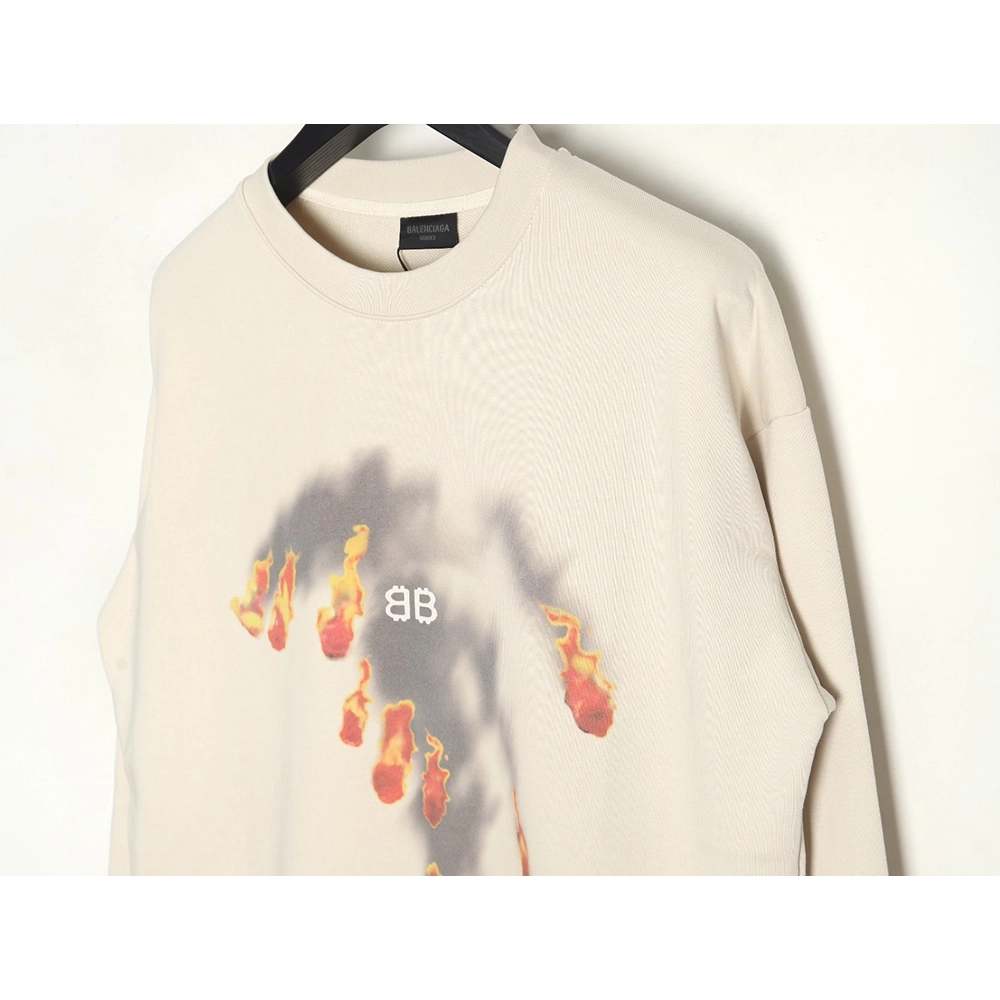 Balenciaga flame pattern crew neck sweatshirt,Balenciaga Sweatshirt,Sweatshirt,APPAREL Clothing