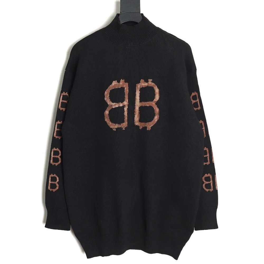 Balenciaga Double B Bitcoin Sweater,Balenciaga Sweatshirt,Sweatshirt,APPAREL Clothing