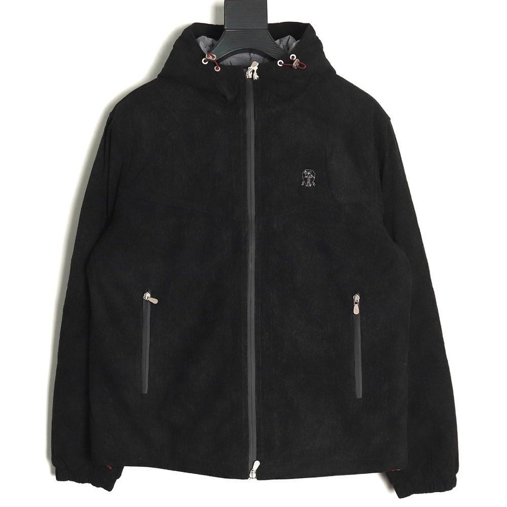 Brunello Cucinelli Corduroy Padded Hooded Jacket,Brunello Cucinelli Jacket,Jacket,APPAREL Clothing