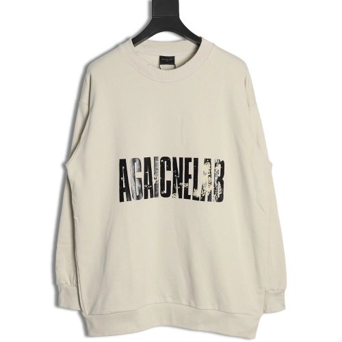 Balenciaga American Tape Lettering Crew Neck Sweatshirt,Balenciaga Sweatshirt,Sweatshirt,APPAREL Clothing