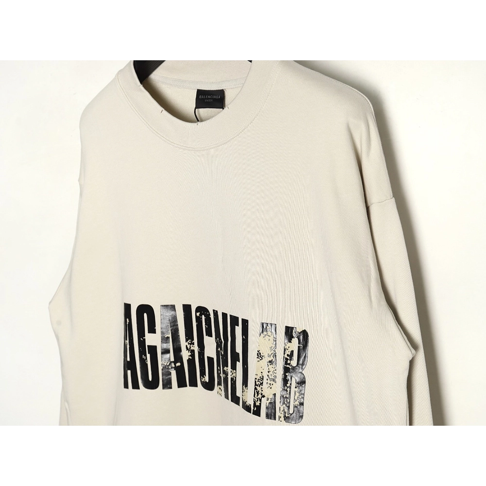 Balenciaga American Tape Lettering Crew Neck Sweatshirt,Balenciaga Sweatshirt,Sweatshirt,APPAREL Clothing