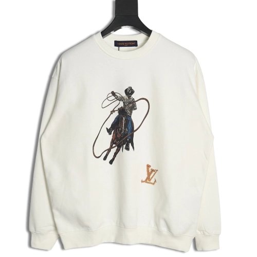Louis Vuitton Knight Horse Crewneck Sweatshirt,Louis Vuitton Sweatshirt,Sweatshirt,APPAREL Clothing