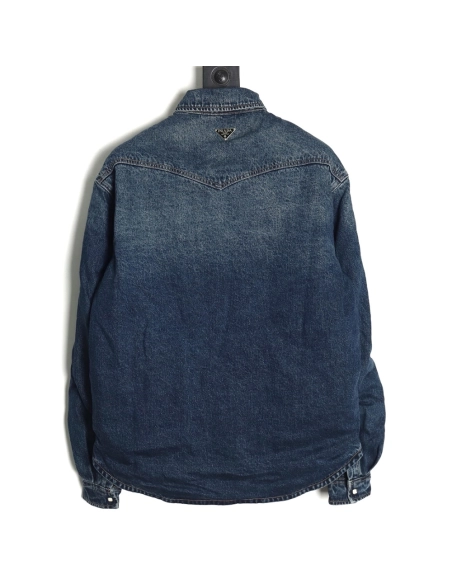 Prada triangle logo denim cotton jacket,Prada Jacket,Jacket,Buy cheap clothing haul France