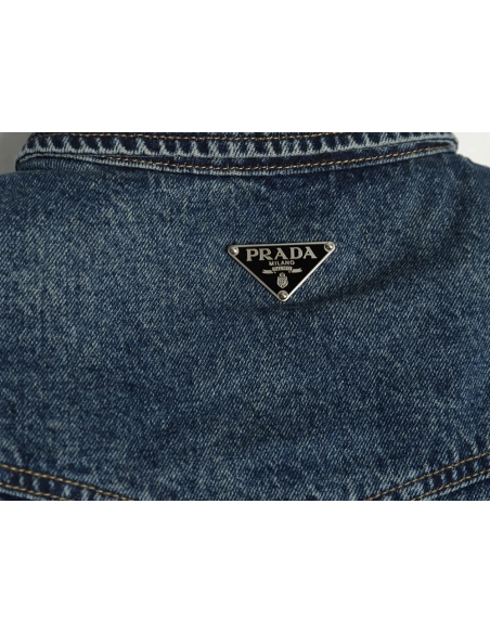 Prada triangle logo denim cotton jacket,Prada Jacket,Jacket,Buy cheap clothing haul France