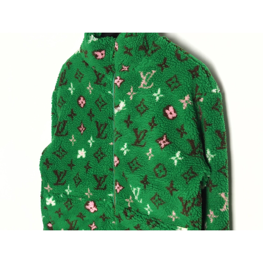 Louis Vuitton stand collar jacquard sherpa jacket,Louis Vuitton Jacket,Jacket,Buy cheap clothing haul France