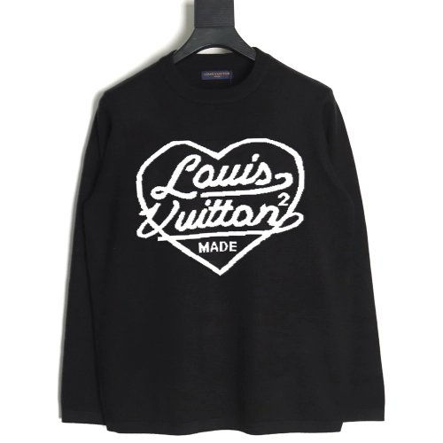 Louis Vuitton jacquard love knitted longsleeved sweater,Louis Vuitton Sweatshirt,Sweatshirt,Buy cheap clothing haul France