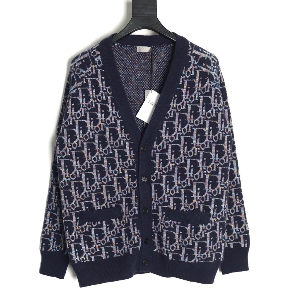 Dior all over print monogram jacquard cardigan sweater,Dior Sweatshirt,Sweatshirt,Buy cheap clothing haul France