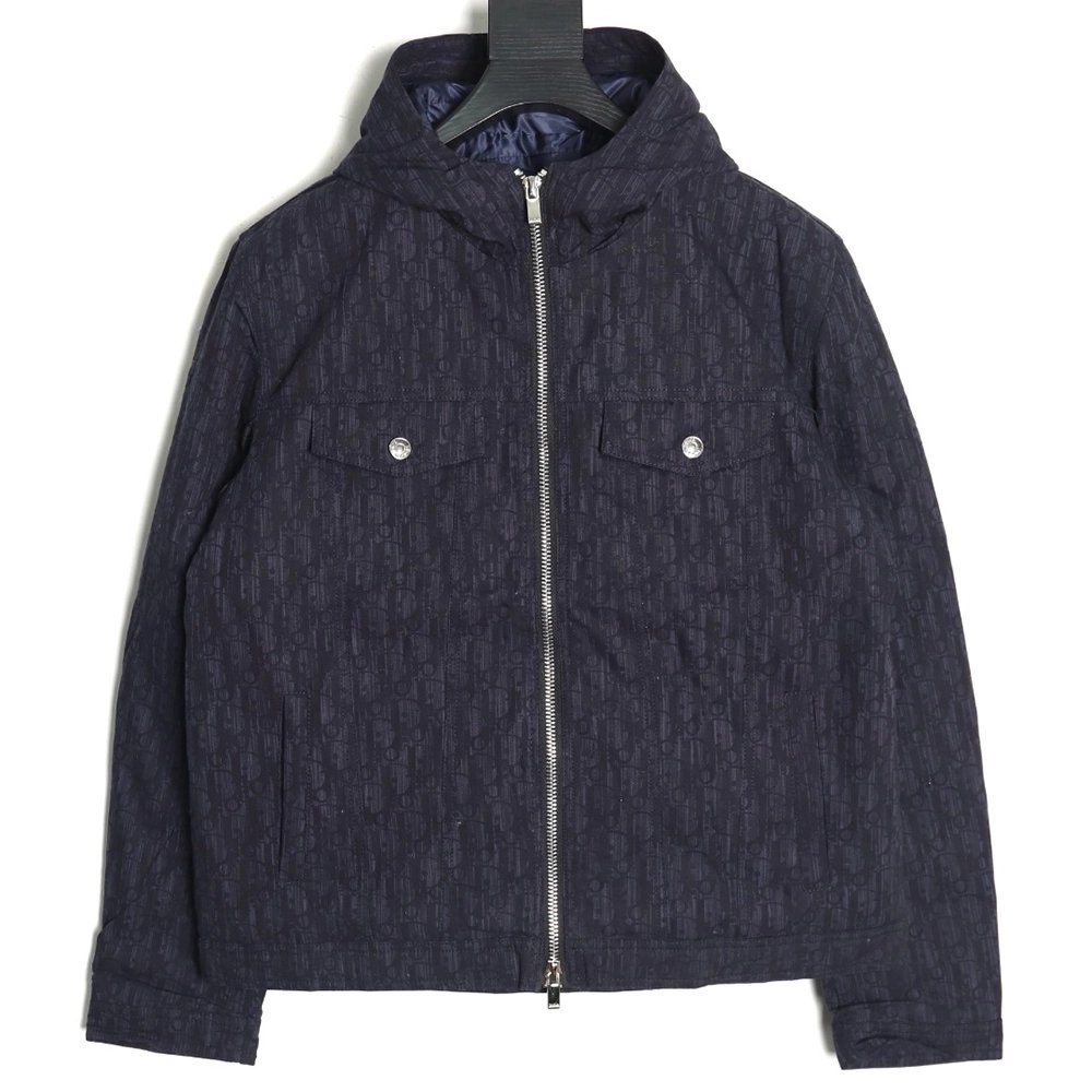 Dior all over print distressed jacquard LOGO hooded down jacket,Dior Jacket,Jacket,Buy cheap clothing haul France