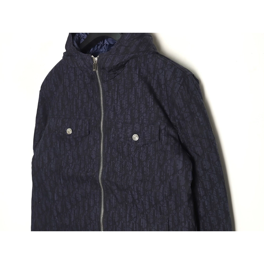 Dior all over print distressed jacquard LOGO hooded down jacket,Dior Jacket,Jacket,Buy cheap clothing haul France