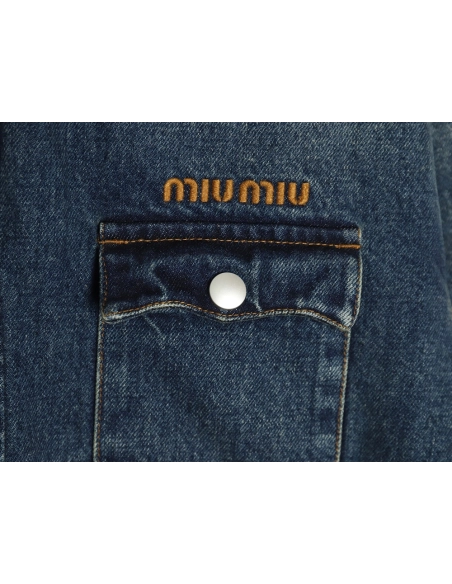 Miu Miu corduroy collar down denim jacket,Miu Miu Jacket,Jacket,Buy cheap clothing haul France