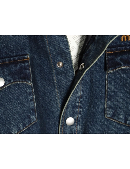 Miu Miu corduroy collar down denim jacket,Miu Miu Jacket,Jacket,Buy cheap clothing haul France