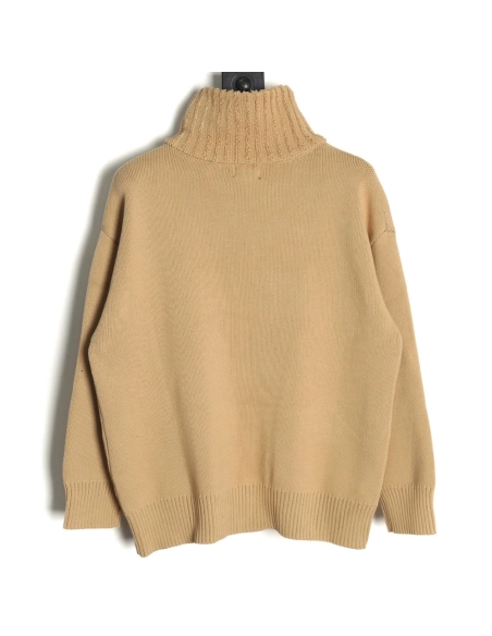 We11 Done Square LOGO Half Zip Turtleneck Sweater,We11done Sweatshirt,Sweatshirt,Buy cheap clothing haul France