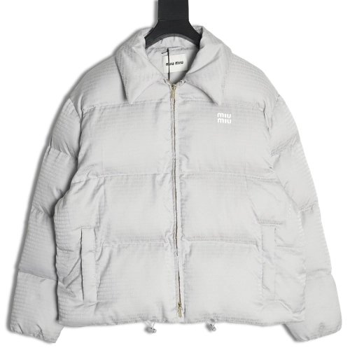 Miu Miu jacquard all over print lapel down jacket,Miu Miu Jacket,Jacket,Buy cheap clothing haul France