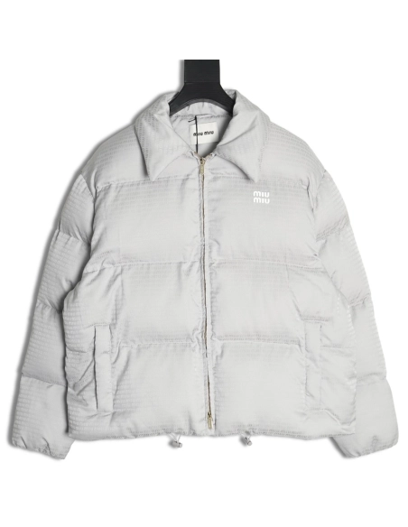 Miu Miu jacquard all over print lapel down jacket,Miu Miu Jacket,Jacket,Buy cheap clothing haul France