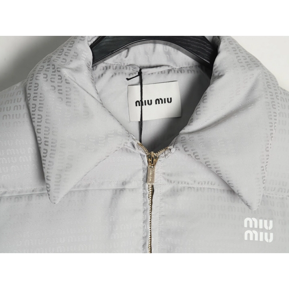 Miu Miu jacquard all over print lapel down jacket,Miu Miu Jacket,Jacket,Buy cheap clothing haul France