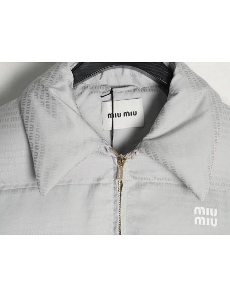 Miu Miu jacquard all over print lapel down jacket,Miu Miu Jacket,Jacket,Buy cheap clothing haul France