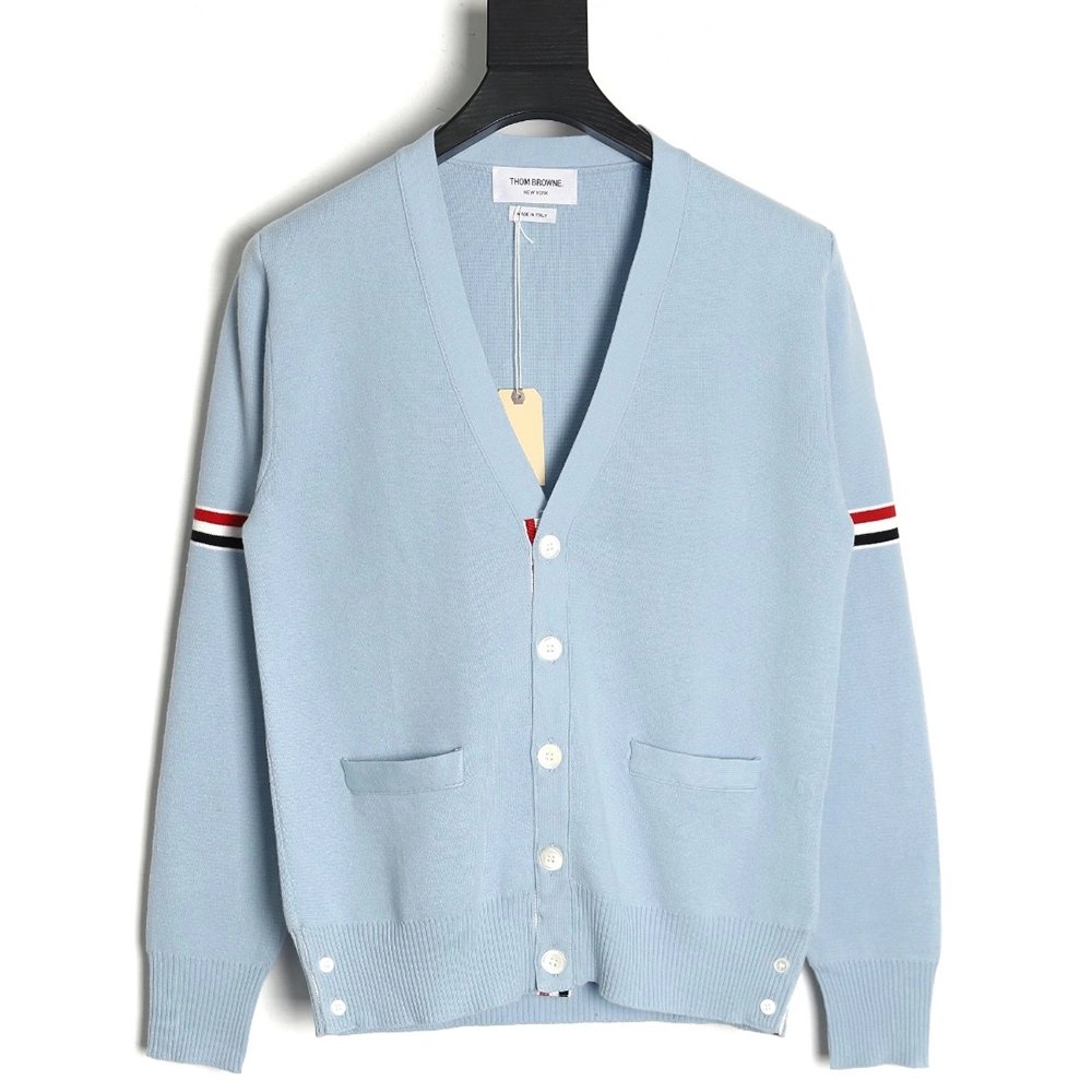 Thom Browne Double Sleeves Web Armband Cardigan Sweater,Thom Browne,TB-01241215