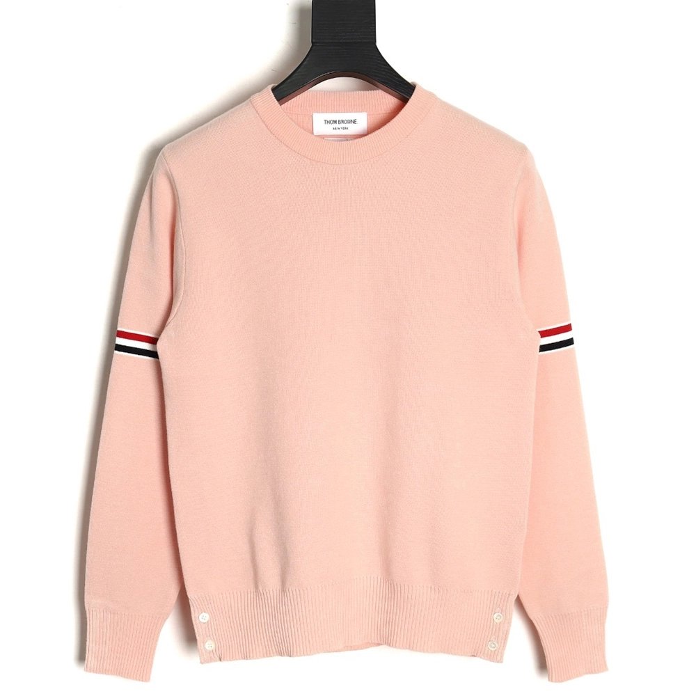 Thom Browne Double Sleeve Web Band Crew Neck Sweater,Thom Browne,TB-02241215