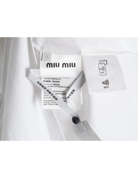 Miu Miu Embroidered Cotton Long Sleeve TShirt,Miu Miu,MIU-05241215