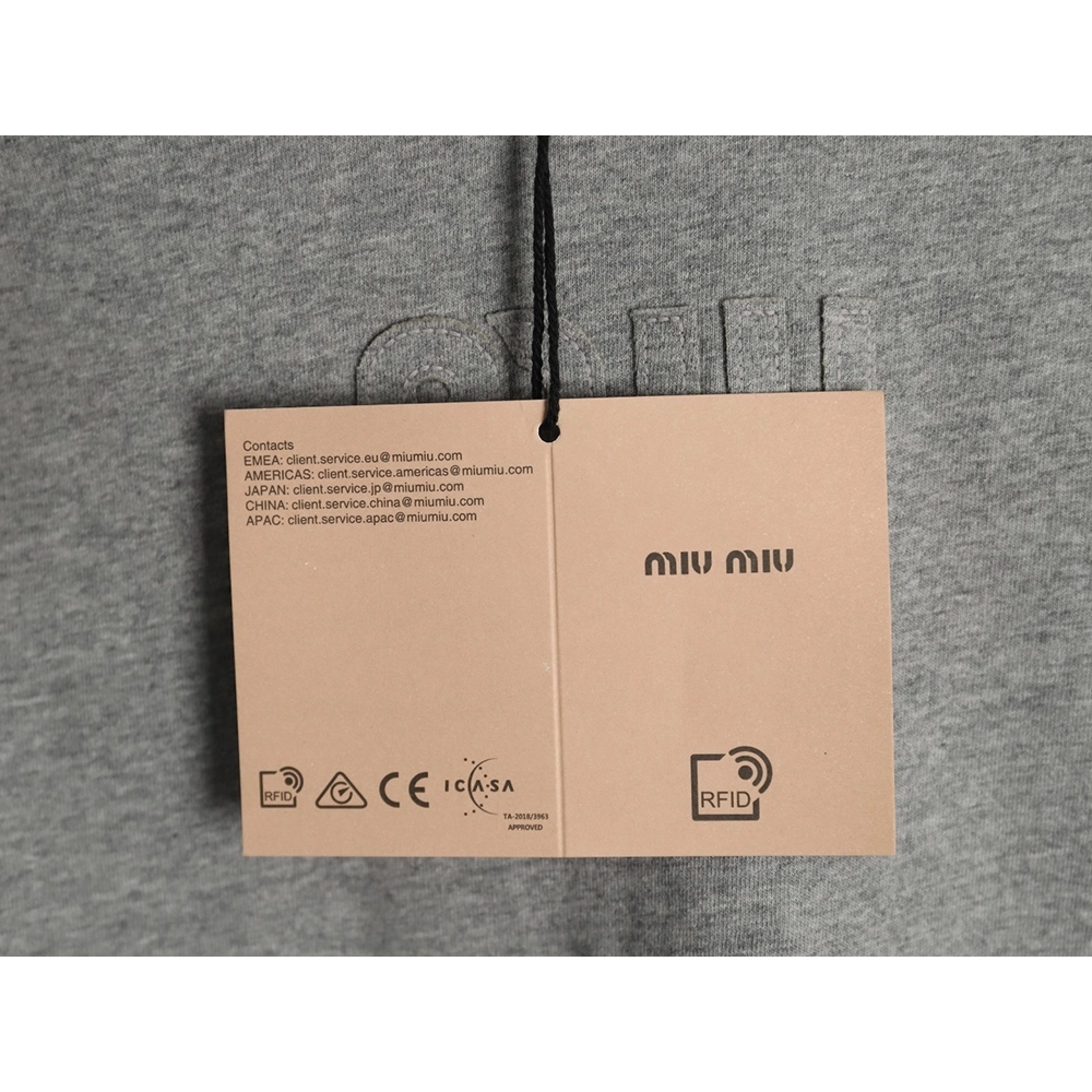 Miu Miu Embroidered Cotton Long Sleeve TShirt,Miu Miu,MIU-06241215