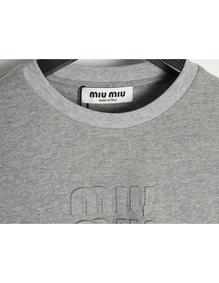 Miu Miu Embroidered Cotton Long Sleeve TShirt,Miu Miu,MIU-06241215
