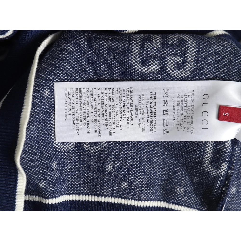Gucci Double G Jacquard Crew Neck Cardigan Sweater,Gucci,GUC-23241215