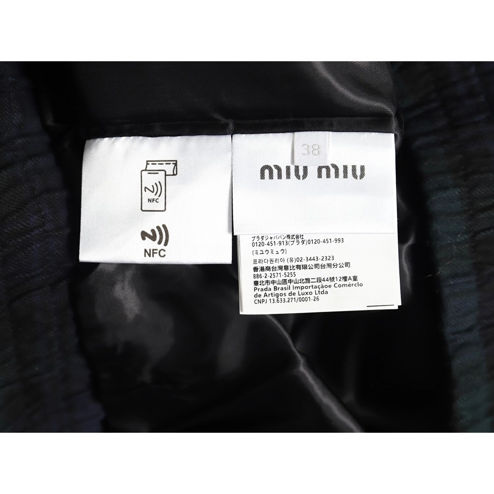 Miu Miu embroidered monogram check jacket,Miu Miu,MIU-07241215