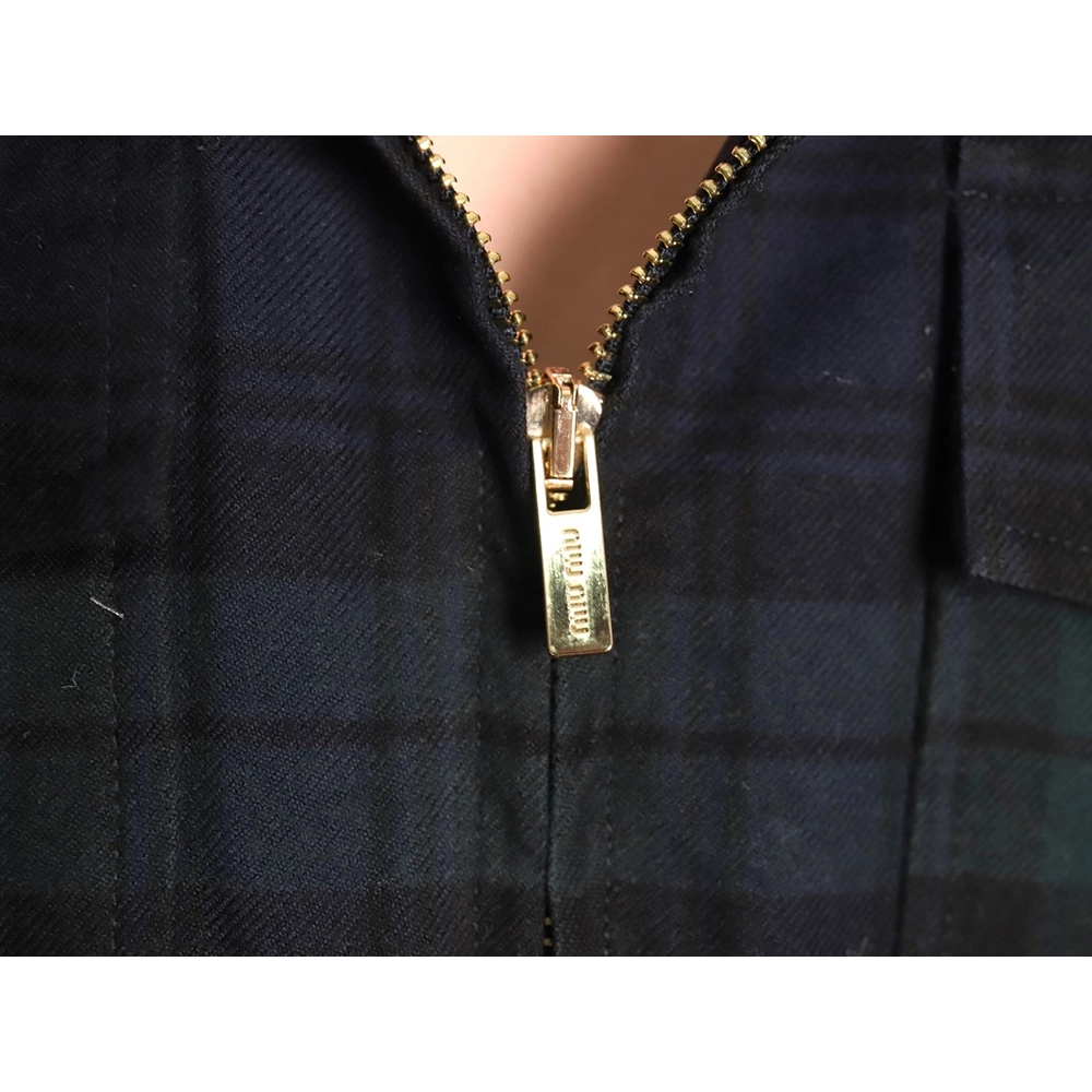 Miu Miu embroidered monogram check jacket,Miu Miu,MIU-07241215